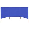 vidaXL Paravan anti-vânt cu 3 panouri, azur, 400 x 80 cm, textil