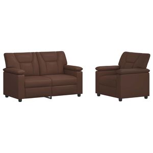vidaXL Set de canapea 2 pcs Maro Piele artificială