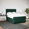vidaXL Pat box spring cu saltea, verde &icirc;nchis, 160x200 cm, catifea