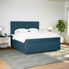 vidaXL Pat box spring cu saltea, albastru, 200x200 cm, catifea