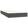 vidaXL Pat box spring cu saltea, gri &icirc;nchis, 90x190 cm, catifea