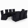 vidaXL Set mobilier de grădină cu perne, 9 piese, negru