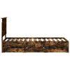 vidaXL Cadru de pat Stejar fumuriu 75 x 190 cm Lemn Ingineresc