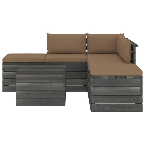 vidaXL Set mobilier grădină paleți cu perne, 6 piese, lemn masiv pin