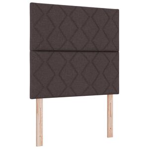 vidaXL Pat cu arc LED cu saltea Maro &icirc;nchis 100 x 200 cm țesătură