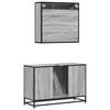 vidaXL Set mobilier de baie, 2 piese, gri sonoma, lemn prelucrat