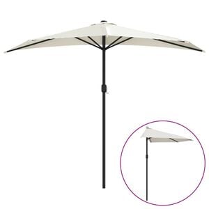 vidaXL Umbrelă de soare pentru balcon tijă aluminiu nisipiu 270x144cm