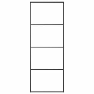 vidaXL Ușă glisantă, negru, 76x205 cm, sticlă mată ESG și aluminiu