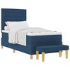 vidaXL Pat cu arcuri cu headboard albastru 200 x 90 cm țesătură