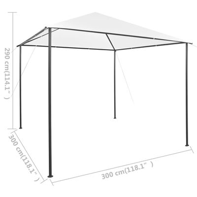 vidaXL Pavilion, alb, 3 x 3 x 2,9 m, 180 g/m²