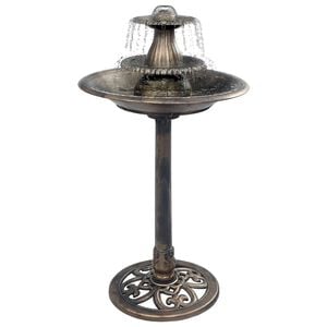 vidaXL Bazin pentru păsări cu f&acirc;nt&acirc;nă, bronz, 50 x 91 cm, plastic