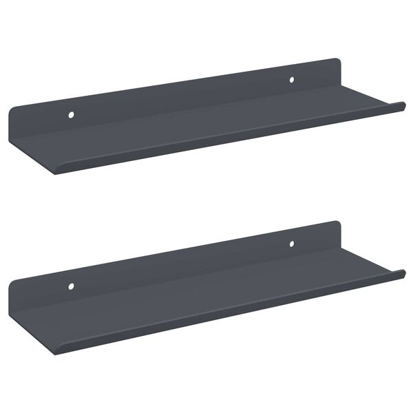 vidaXL Raft suspendat Pe perete 2 pcs Antracit 30 x 9 x 2,5 cm Oțel