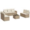 vidaXL Set canapele de grădină, 8 piese, cu perne, bej, poliratan