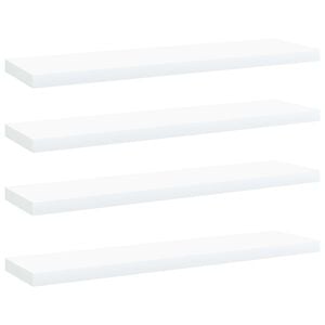 vidaXL Plăci bibliotecă, 4 buc., alb, 40 x 10 x 1,5 cm, PAL
