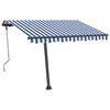 vidaXL Copertină retractabilă manual cu LED albastru și alb 300x250 cm