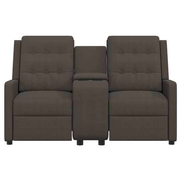 vidaXL Scaun rabatabil de masaj cu 2 locuri, suport pentru pahar, maro