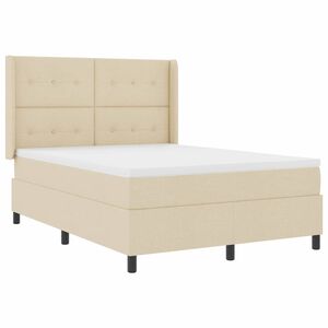 vidaXL Pat cu arc LED cu headboard Crem 160 x 200 cm țesătură
