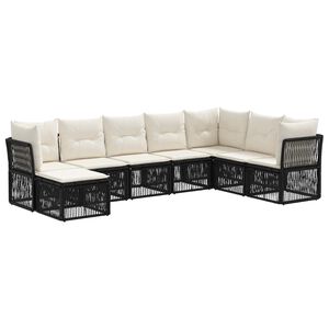 vidaXL Set de canapele pentru grădină 8 pcs Negru poliratan