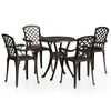 vidaXL Set mobilier bistro, 5 piese, bronz, aluminiu turnat