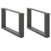 vidaXL Picioare pentru măsuță de cafea &icirc;n formă de U, 2 buc., antracit, 60x(30-31) cm, oțel