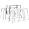 vidaXL Set mobilier de bar, 7 piese, alb