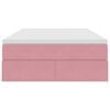 vidaXL Pat cu saltea și spațiu de depozitare Roz 120 x 200 cm Catifea