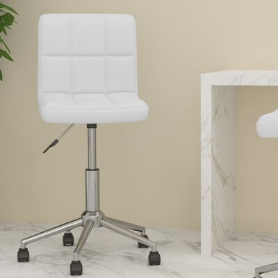 vidaXL Scaun de birou pivotant, alb, piele ecologică