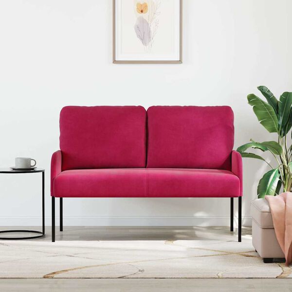 vidaXL Canapele cu pernă 110cm Roșu Vin placaj