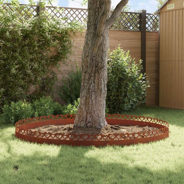 vidaXL Borduri pentru gazon 10 pcs Ruginit 103 x 0,05 x 22 cm