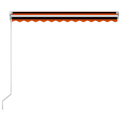 vidaXL Copertină retractabilă manual, portocaliu & maro, 350 x 250 cm