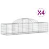 vidaXL Coșuri gabion arcuite 4 buc, 200x50x40/60 cm, fier galvanizat