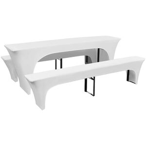 Set huse pentru masa de bere și băncuțe, 220x50x80 cm, negru, 3 buc.