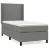 vidaXL Pat box spring cu saltea, gri &icirc;nchis, 90x200 cm, textil