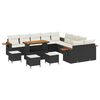 vidaXL Set de canapele pentru grădină 14 pcs Negru poliratan
