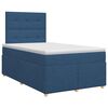 vidaXL Pat boxspring cu saltea albastru 120 x 200 cm Țesătură