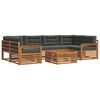 vidaXL Set de canapele de exterior cu pernă 7 pcs Natural și Antracit