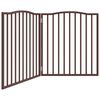 vidaXL Poartă pentru c&acirc;ini pliabilă 2 panouri maro, 160 cm, lemn plop