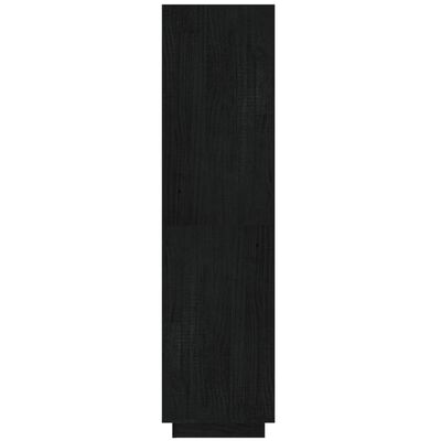 vidaXL Bibliotecă/Separator cameră negru 40x35x135 cm lemn masiv pin