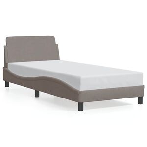 vidaXL Cadru de pat cu tăblie, Dover, taupe, 80x200 cm, textil