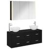 vidaXL Set de mobilier pentru baie 4 pcs Stejar Negru