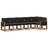 vidaXL Set de canapele de exterior cu pernă 6 pcs Natural și Negru