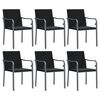vidaXL Scaune de grădină cu perne 6 buc. negru 56x59x84 cm poliratan