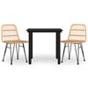 vidaXL Set mobilier de grădină, 3 piese, poliratan