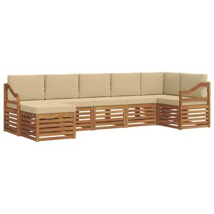 vidaXL Set canapea sectională cu pernă 7 pcs Natural și Bej