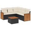 vidaXL Set mobilier de grădină cu perne, 6 piese, negru, poliratan
