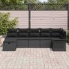 vidaXL Set de canapele pentru grădină cu pernă 7 pcs Negru Rattan poli