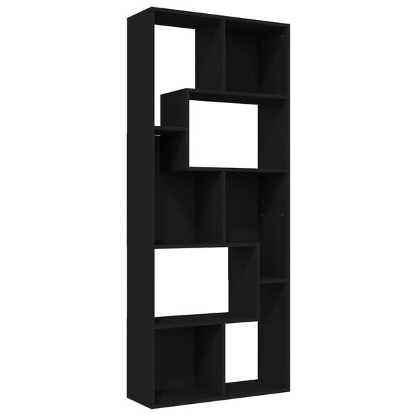 vidaXL Bibliotecă, negru, 67 x 24 x 161 cm, lemn prelucrat