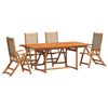 vidaXL Set mobilier de grădină, 5 piese, lemn masiv acacia/textilenă