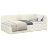 vidaXL Cadru de pat colțar cu headboard Crem 100 x 200 cm Catifea