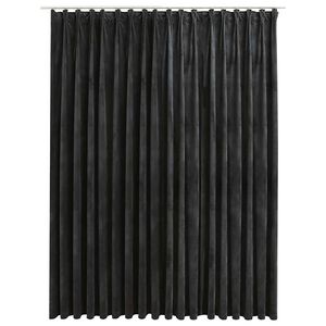 vidaXL Draperie opacă, antracit, 290 x 245 cm, catifea, cu c&acirc;rlige